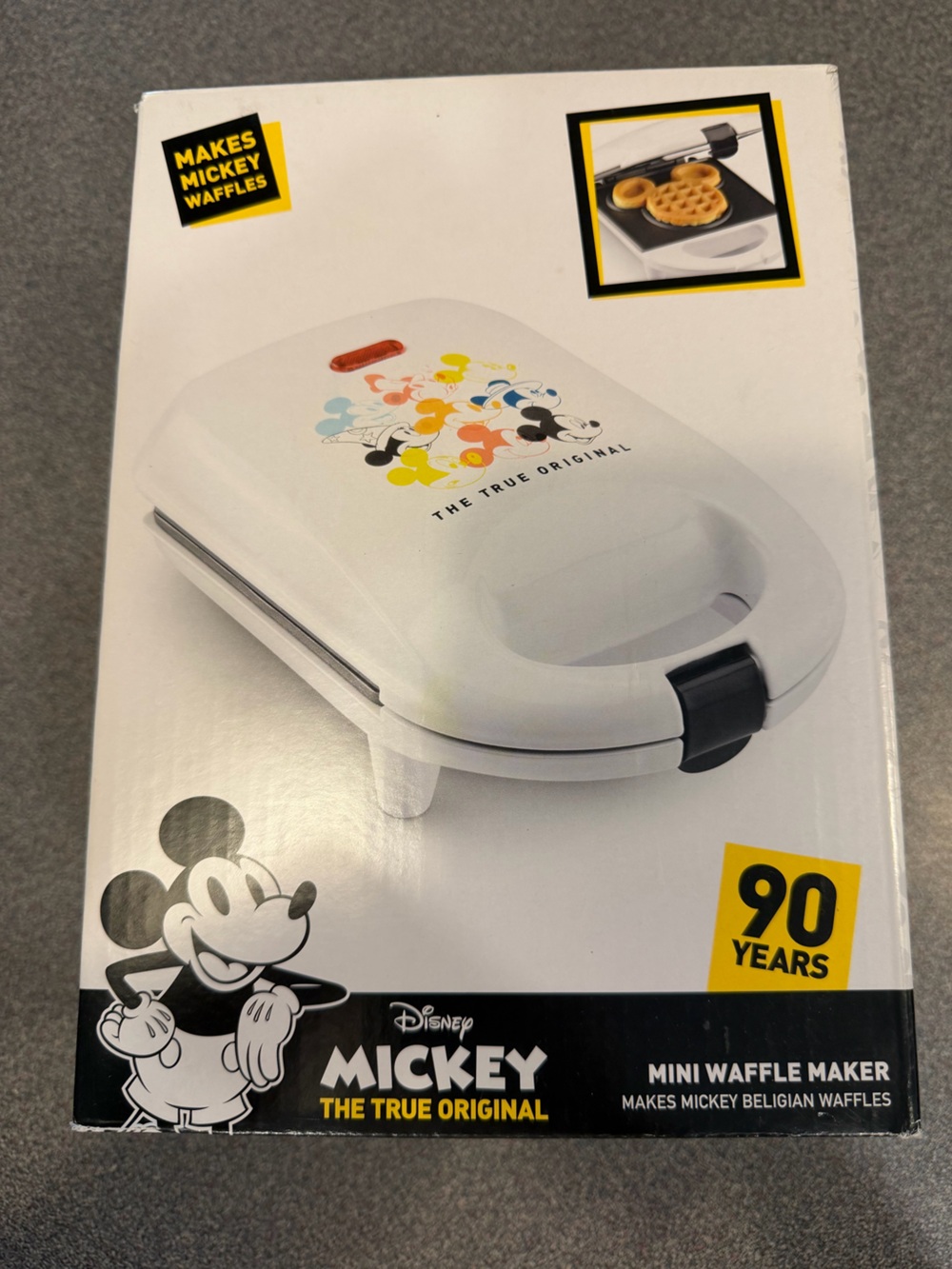 Disney White Mini Waffle Maker with colorful  Accent